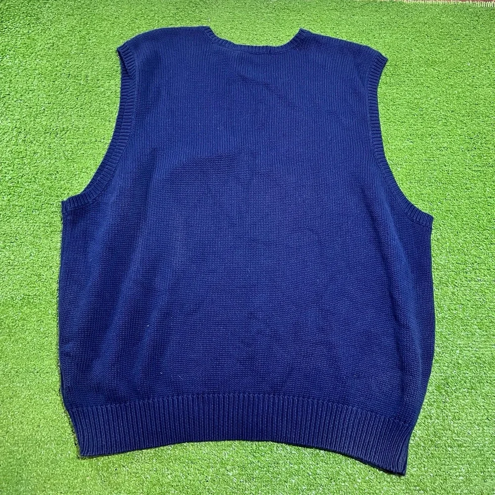 Vint Polo Ralph Lauren Knit Sweater 2XL Blue 90s‎ Preppy Maroon Pony